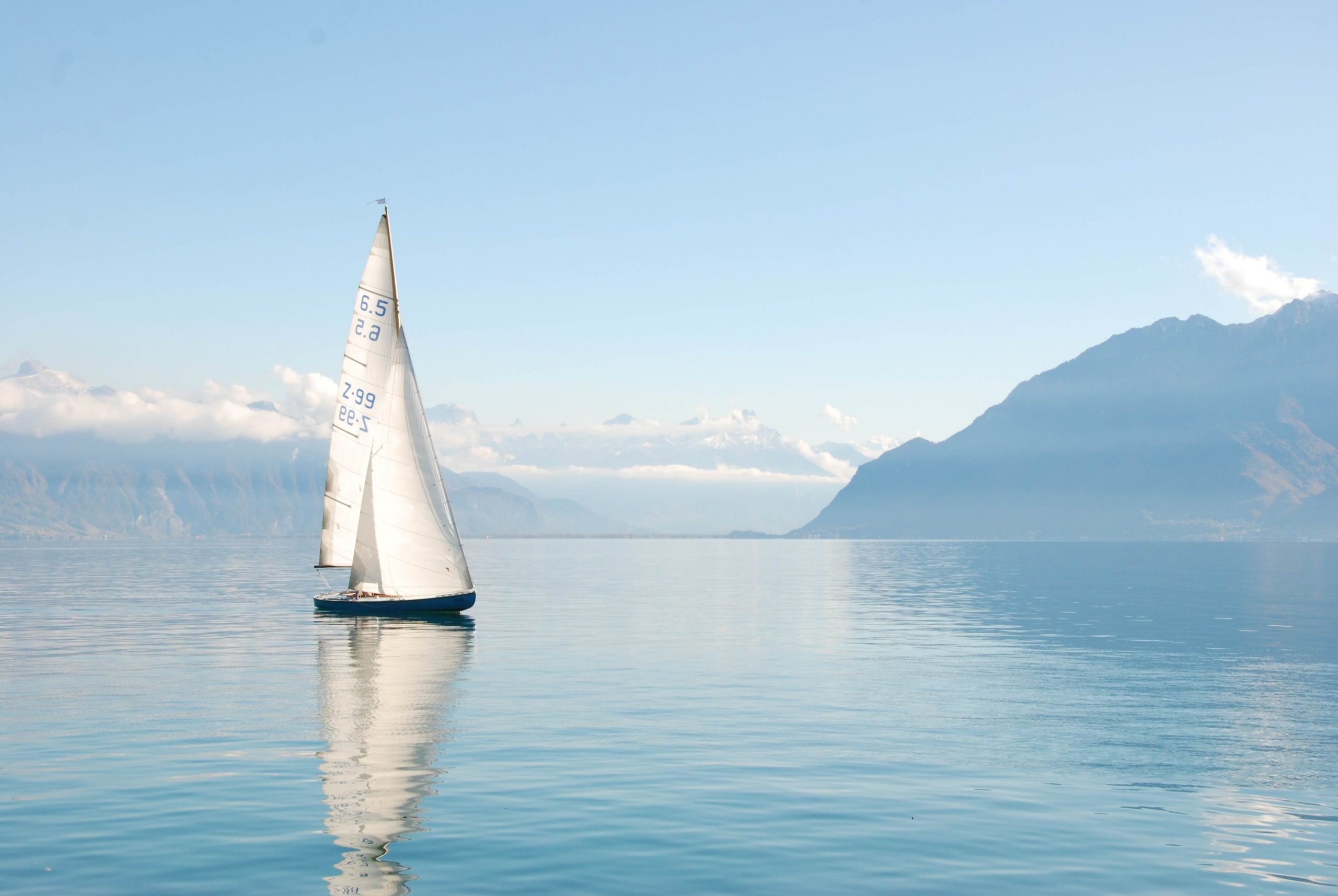 Sailing flat waters peacefully