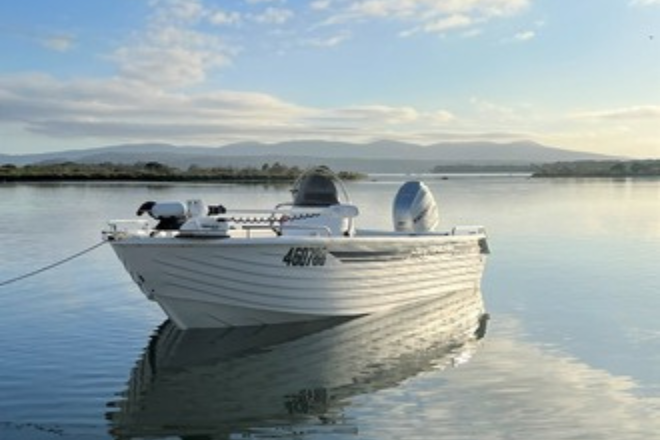 a hire boat on the water