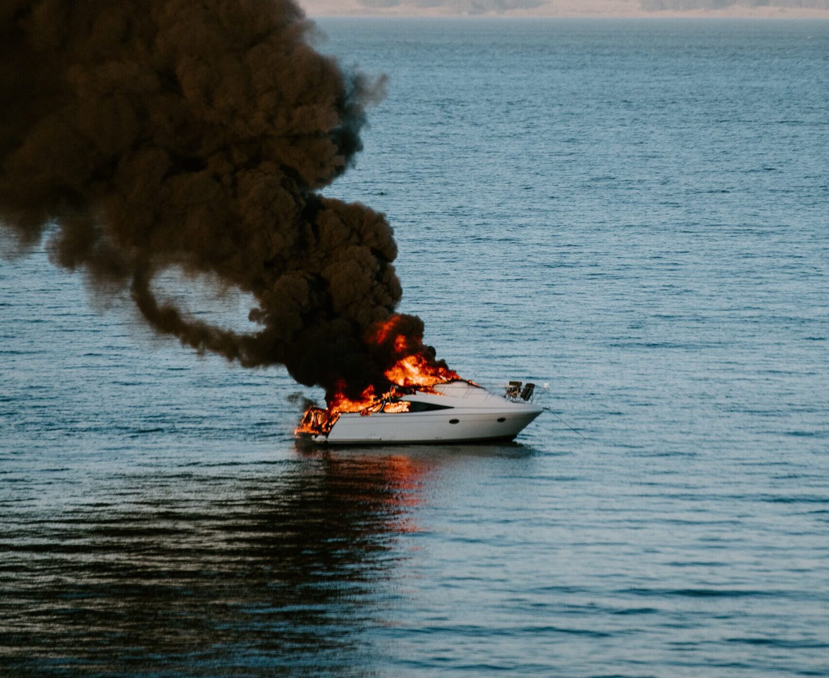 Boat on fire