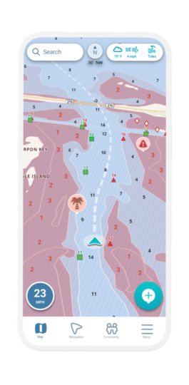 White Wavve boating App Phone