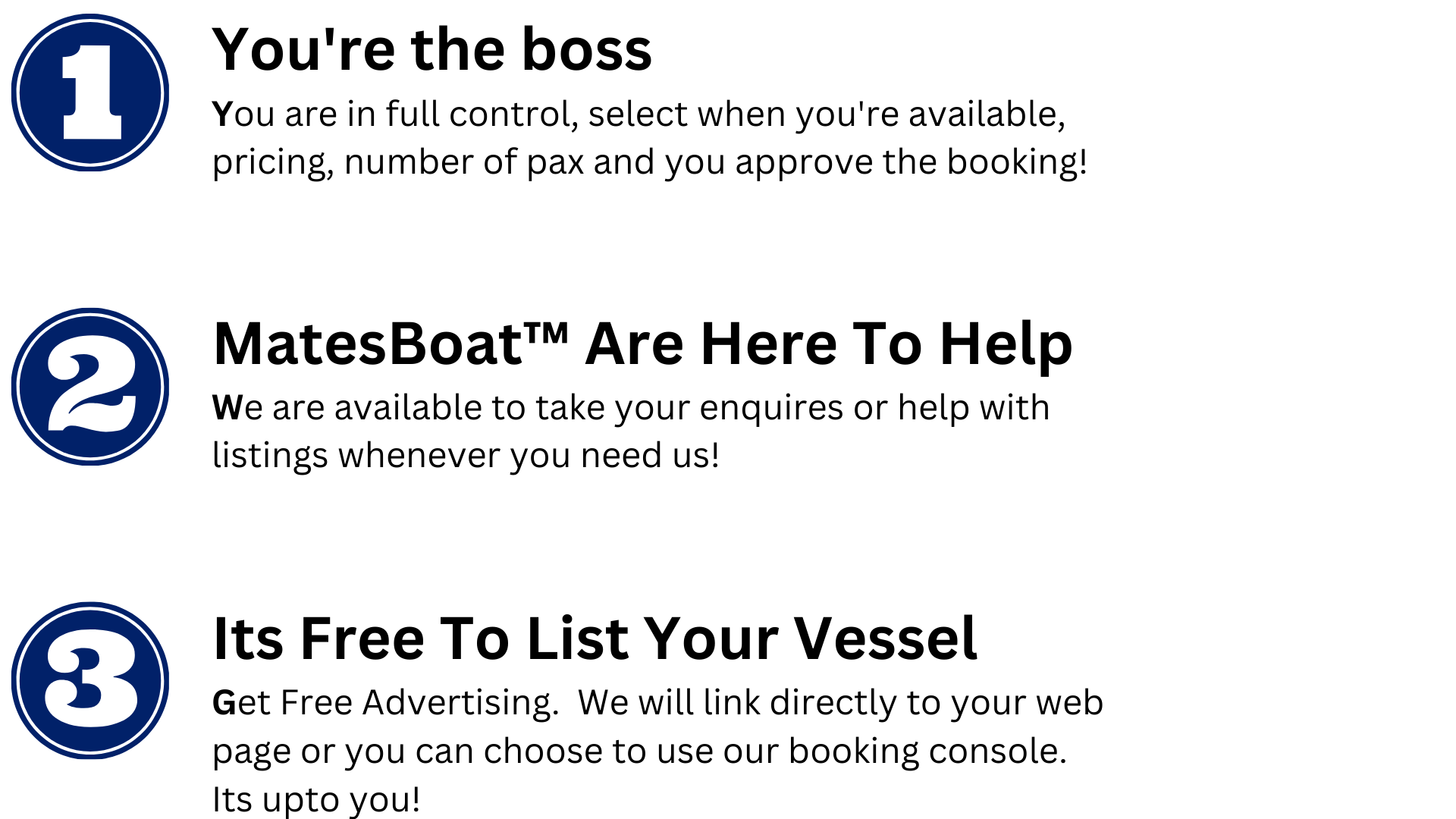 MatesBoat listing steps